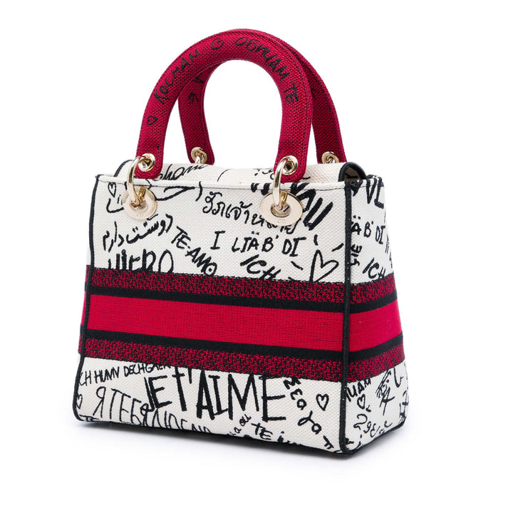 Dior DiorAmour Medium brodé Toile Graffiti Lady D Lite