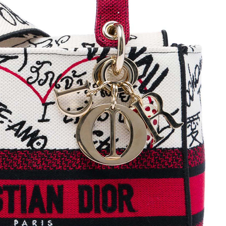 Dior DiorAmour Medium brodé Toile Graffiti Lady D Lite