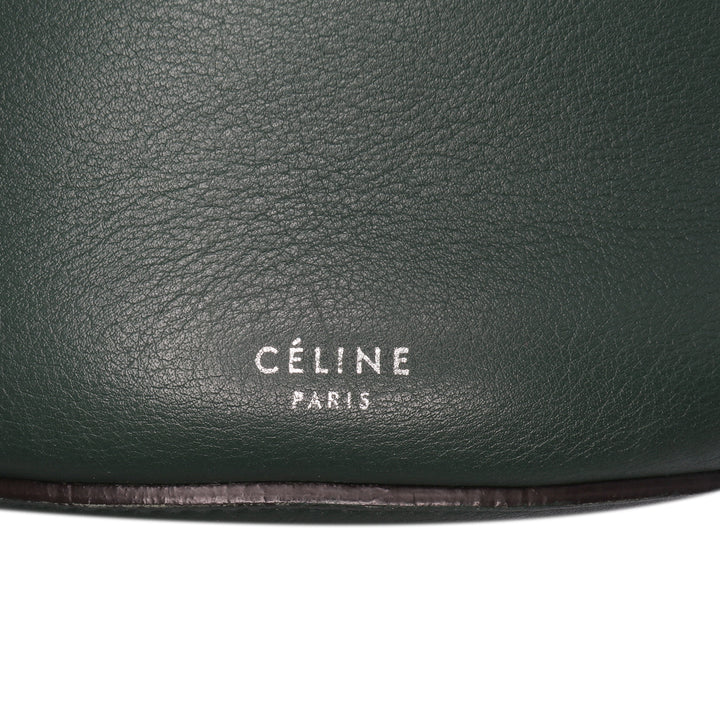Leather Big Bag Bucket Crossbody Green - Gaby Paris