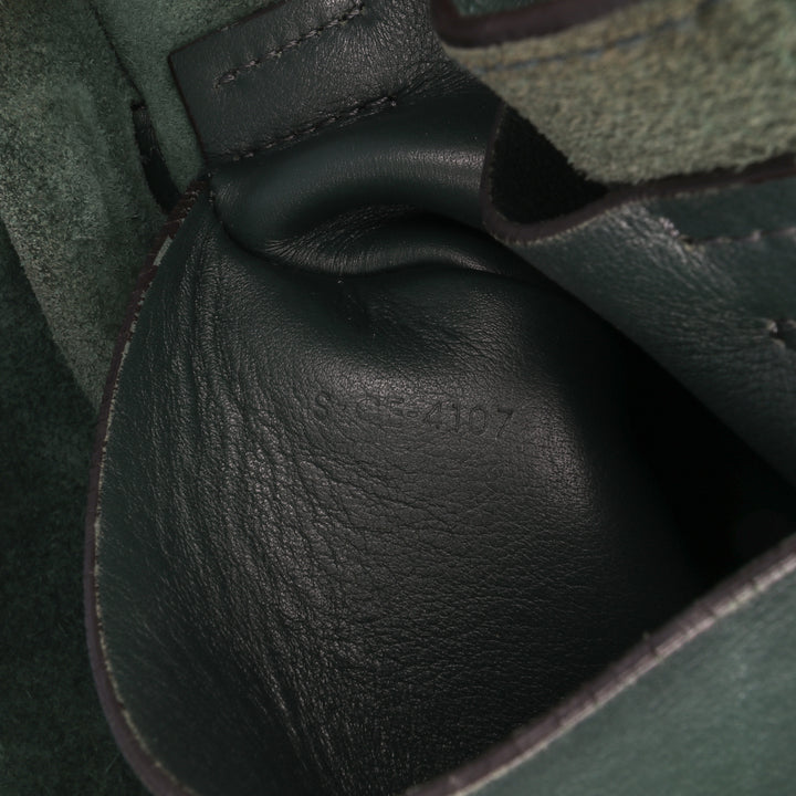Leather Big Bag Bucket Crossbody Green - Gaby Paris
