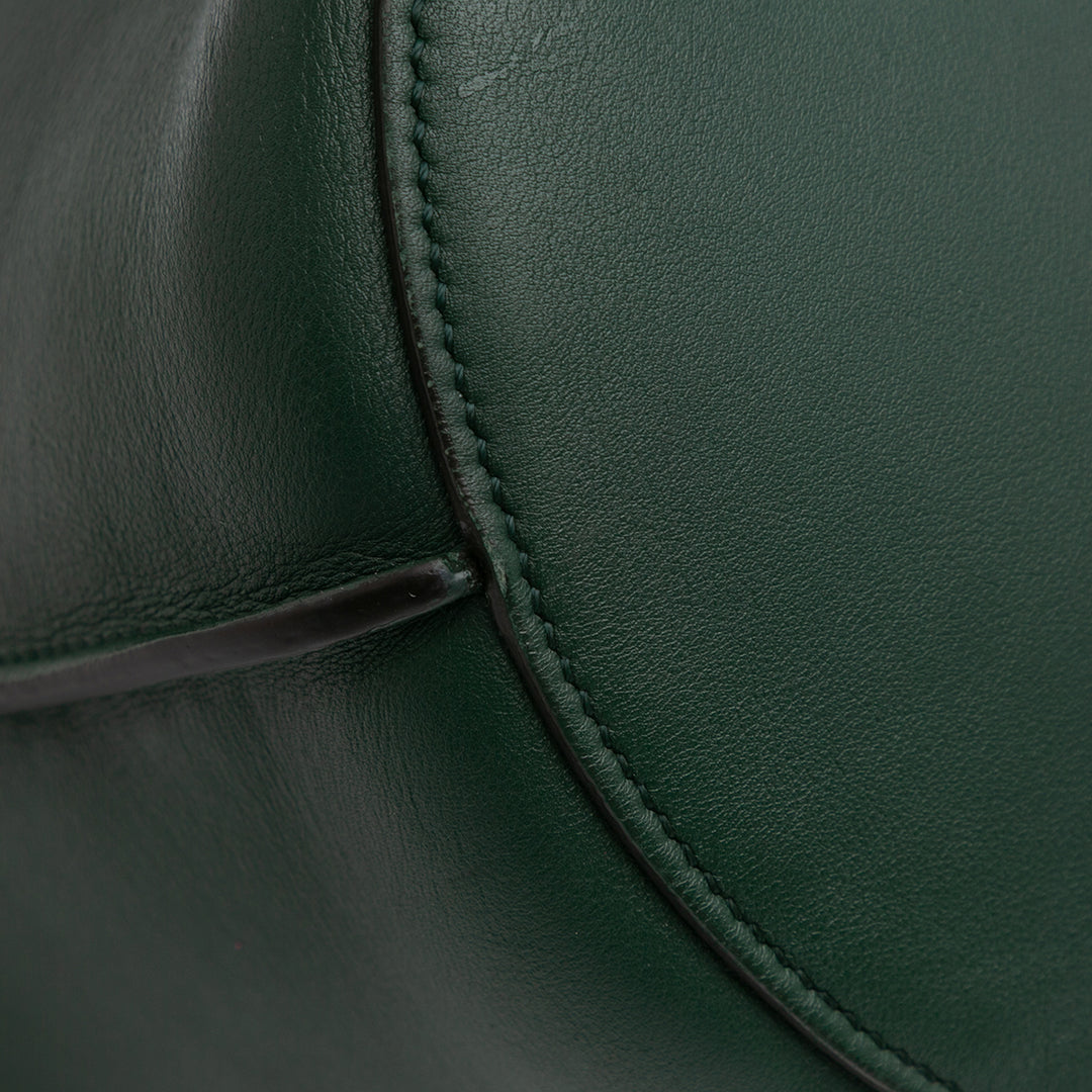 Leather Big Bag Bucket Crossbody Green - Gaby Paris