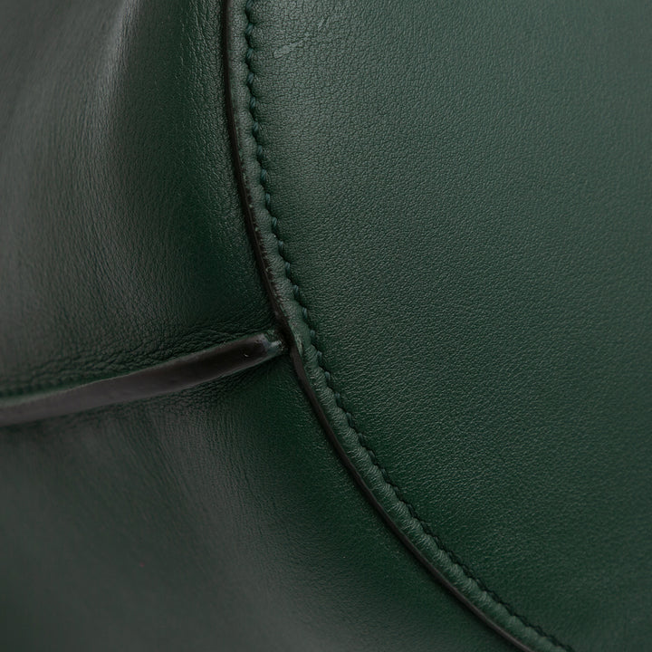 Leather Big Bag Bucket Crossbody Green - Gaby Paris