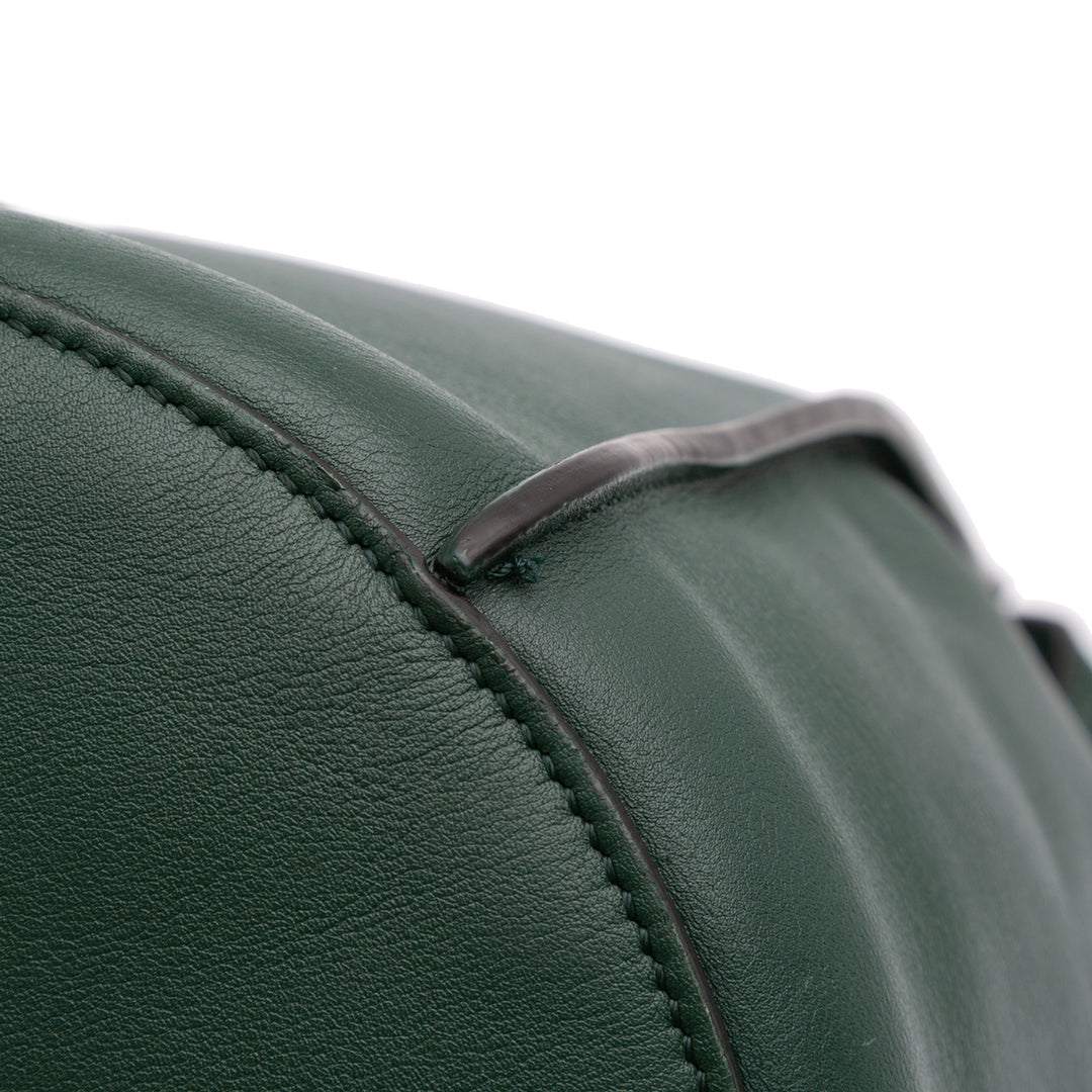 Leather Big Bag Bucket Crossbody Green - Gaby Paris