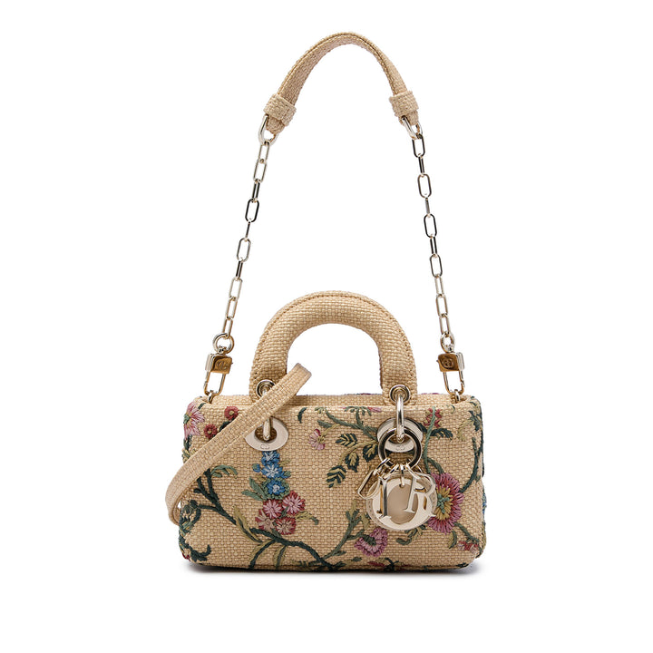 Dior Sac à main brodé Lady D Joy Micro Beige – vue principale – GABY PARIS