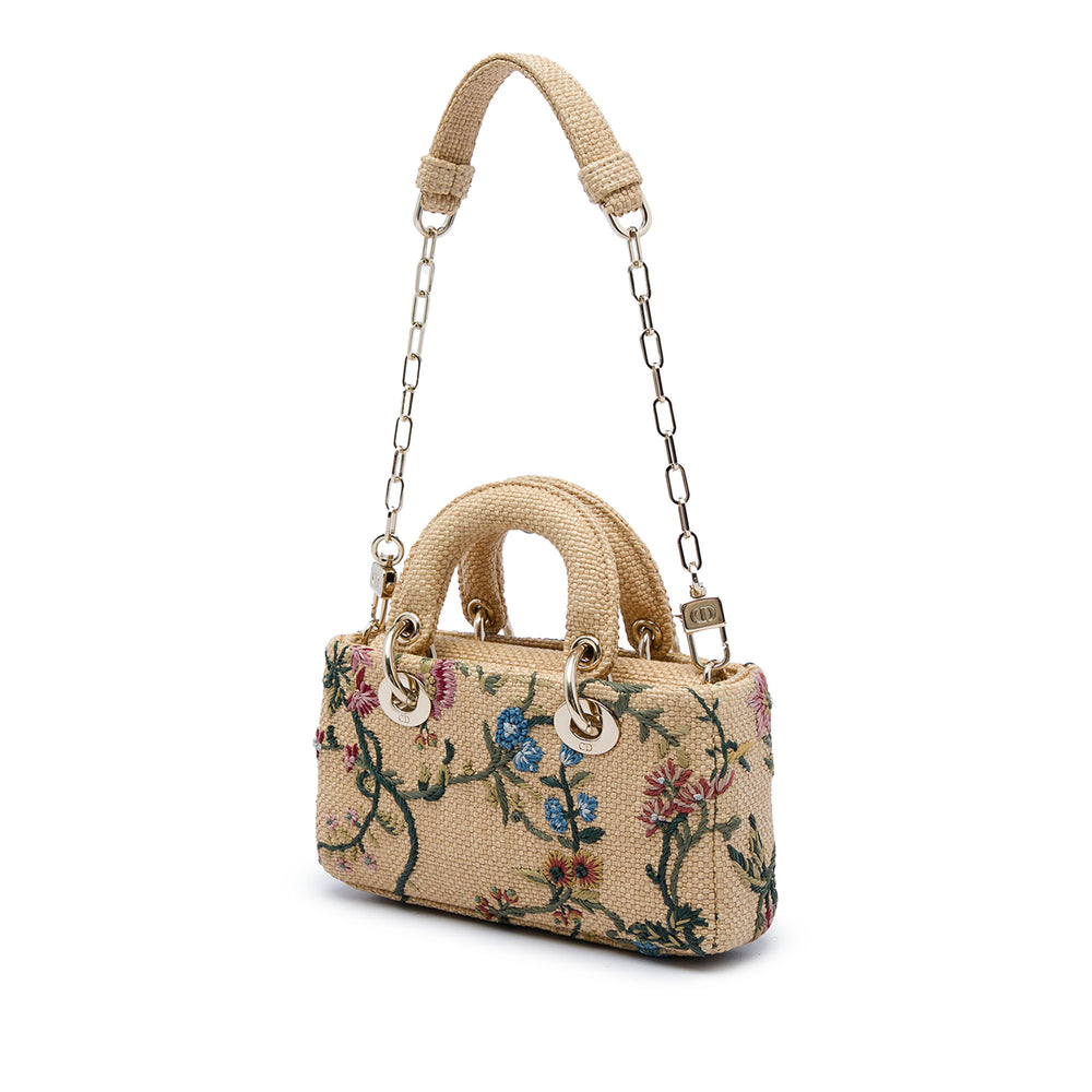 Dior Sac à main brodé Lady D Joy Micro Beige – vue 2 – GABY PARIS