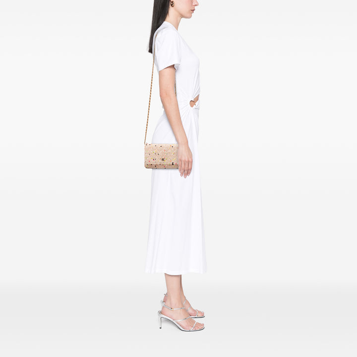 Chanel Quilted Tweed Candy Cotton and Beach Ball Wallet On Chain Marron