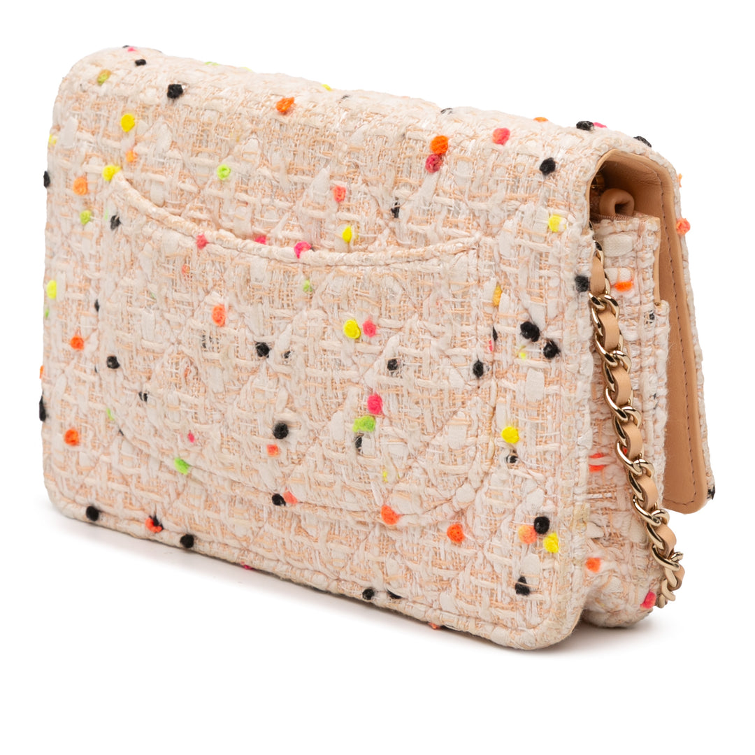 Chanel Quilted Tweed Candy Cotton and Beach Ball Wallet On Chain Marron