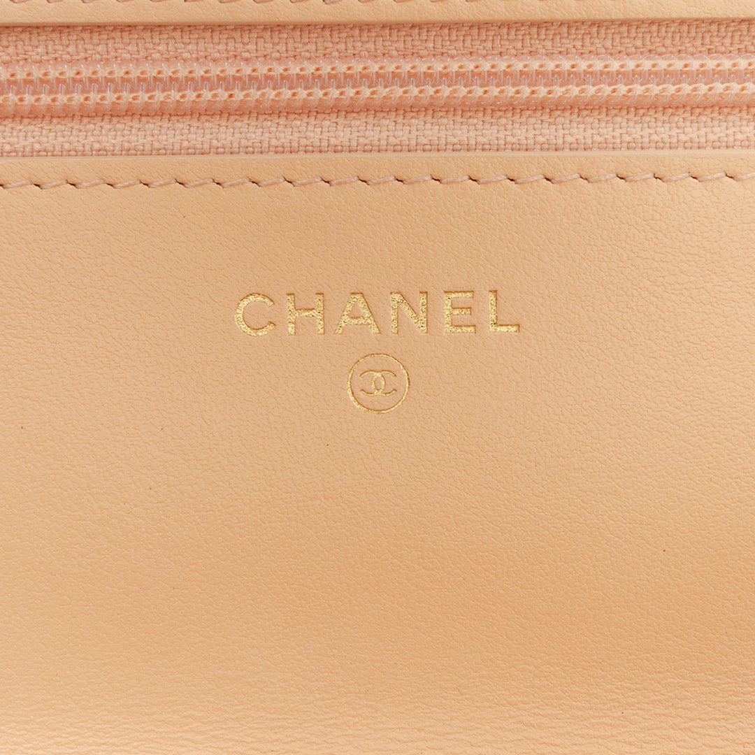 Chanel Quilted Tweed Candy Cotton and Beach Ball Wallet On Chain Marron