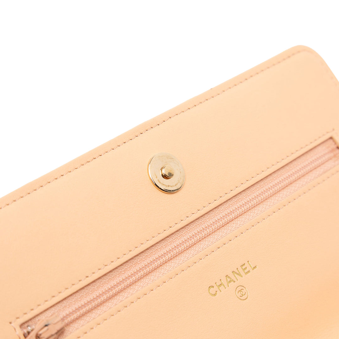 Chanel Quilted Tweed Candy Cotton and Beach Ball Wallet On Chain Marron
