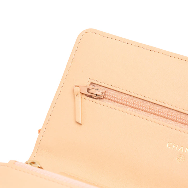 Chanel Quilted Tweed Candy Cotton and Beach Ball Wallet On Chain Marron
