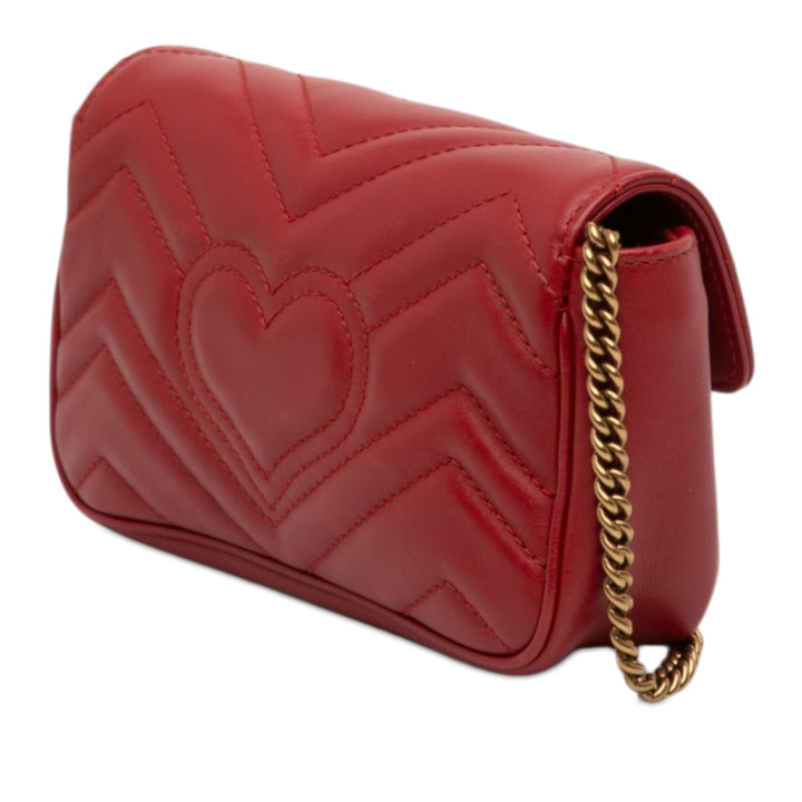 Gucci Mini GG Marmont Matelasse Cuir à rabat Sac porté croisé