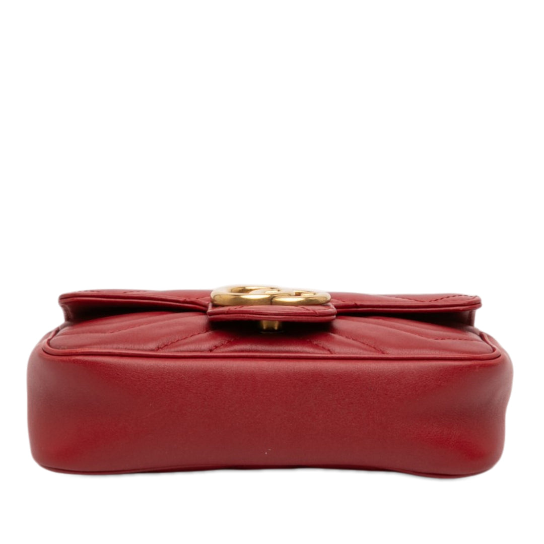 Gucci Mini GG Marmont Matelasse Cuir à rabat Sac porté croisé