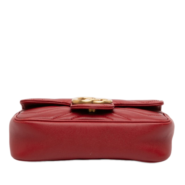 Gucci Mini GG Marmont Matelasse Cuir à rabat Sac porté croisé