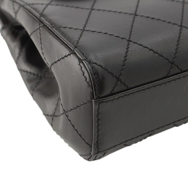 CC Matelassé à rabat Mini Cuir d'agneau Noir