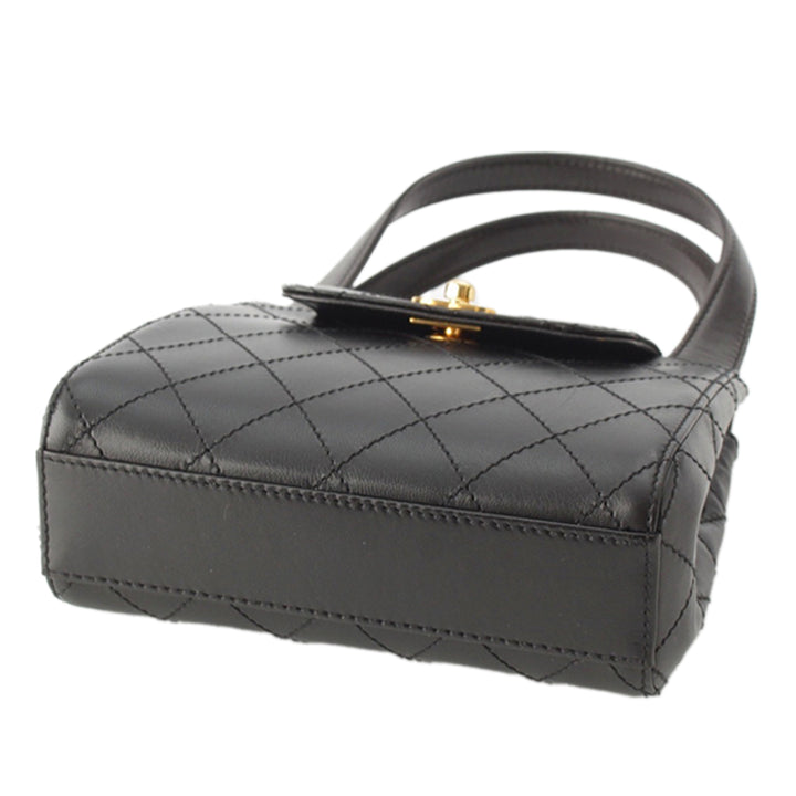 CC Matelassé à rabat Mini Cuir d'agneau Noir