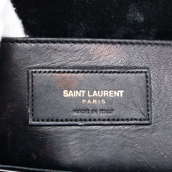 Saint Laurent Small Matelassé Cuir verni Monogram Kate Pompon Sac porté croisé