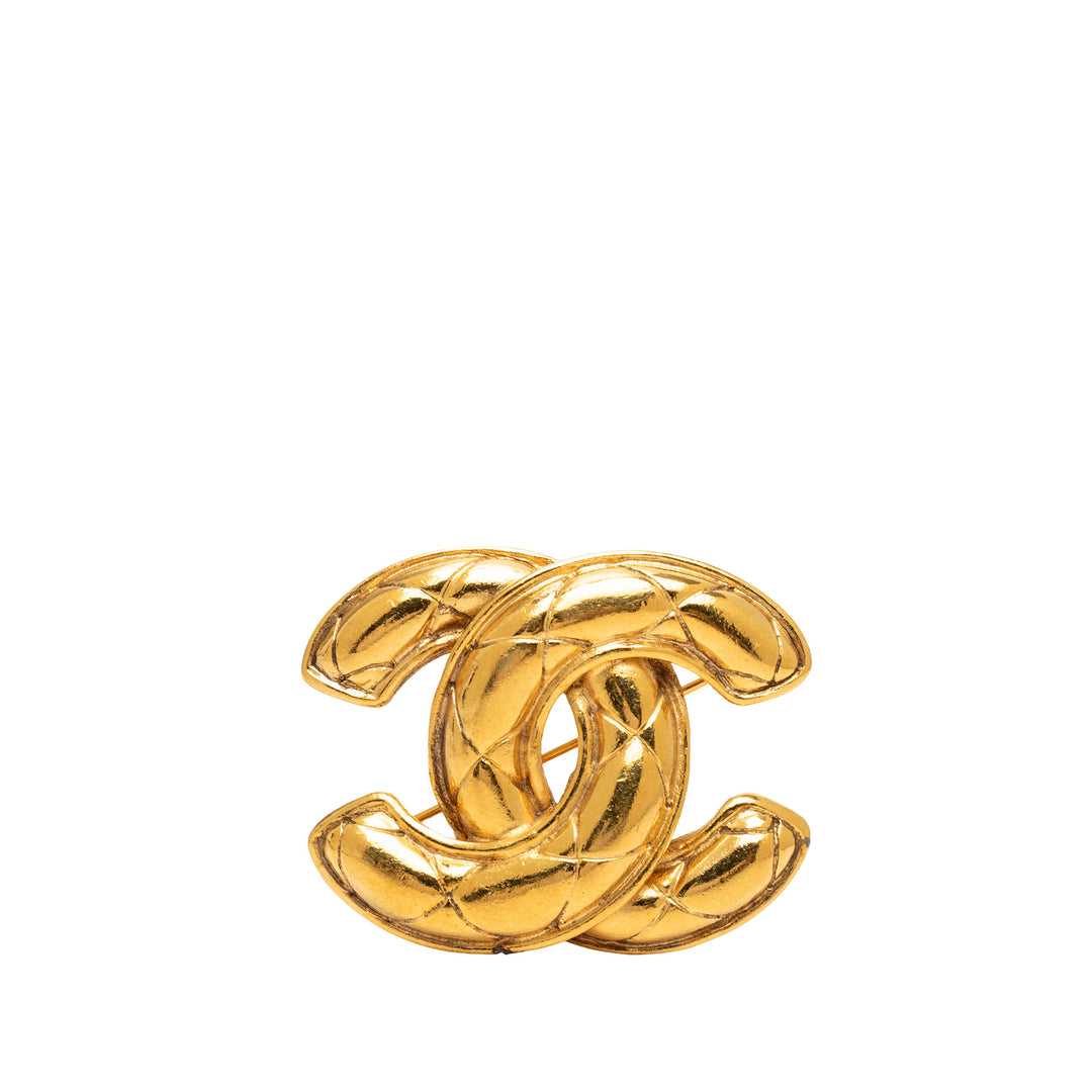 Chanel CC plaqué Matelassé Broche Métal
