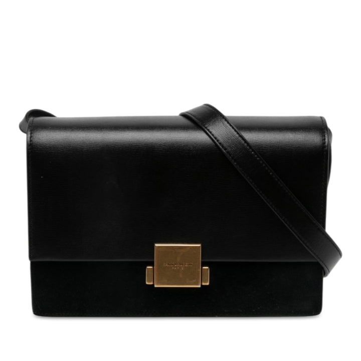 Saint Laurent Bellechasse Sac Moyen Cuir de veau Noir – vue principale – GABY PARIS