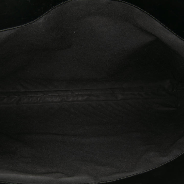 Leather Intrecciato Clutch Black - Gaby Paris