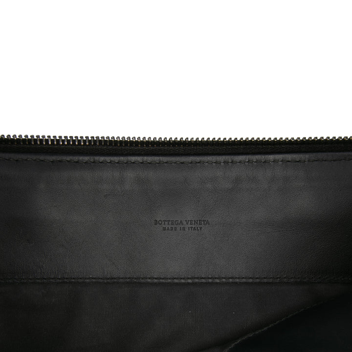 Leather Intrecciato Clutch Black - Gaby Paris