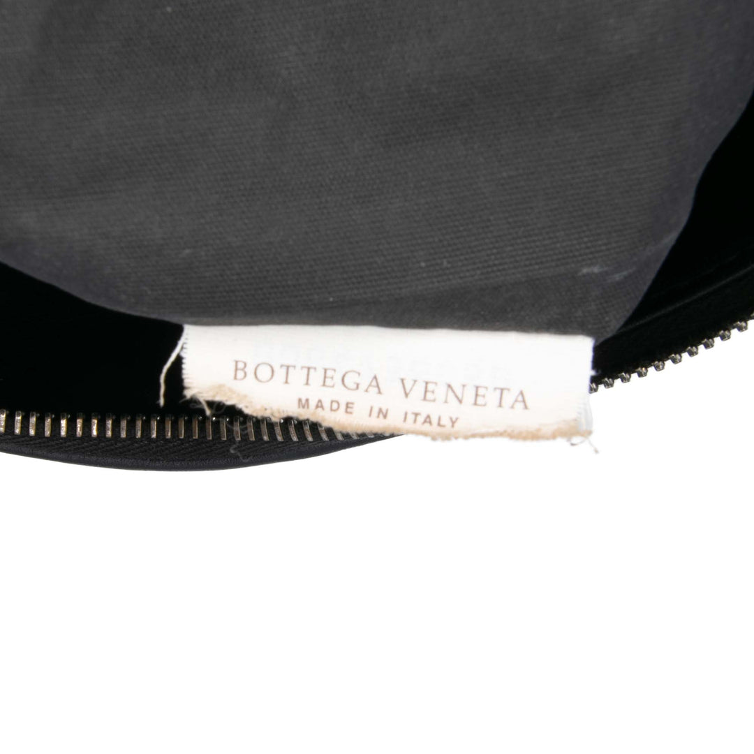 Leather Intrecciato Clutch Black - Gaby Paris