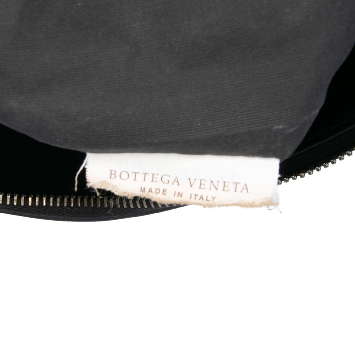 Leather Intrecciato Clutch Black - Gaby Paris