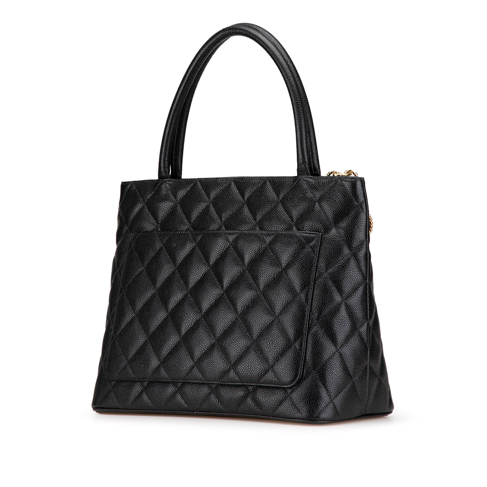 Caviar Medallion Tote Black - Gaby Paris