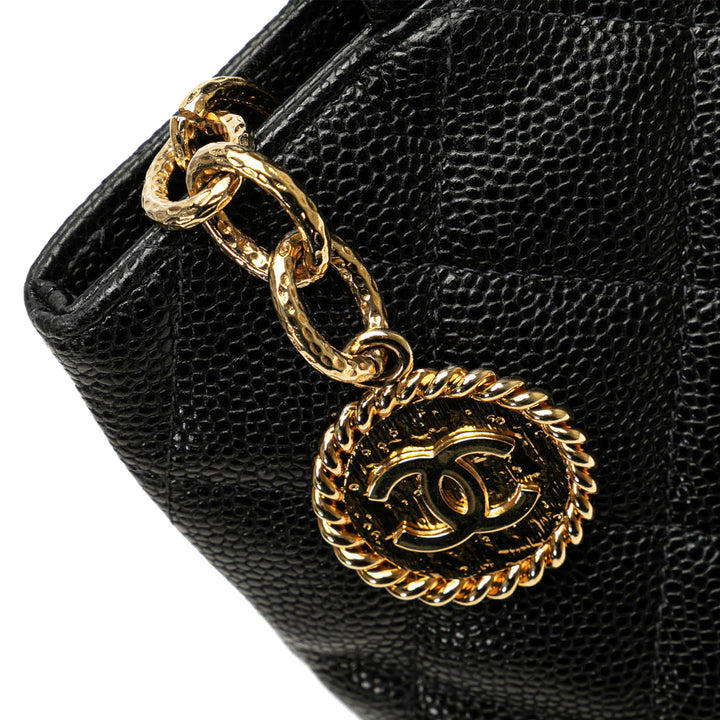 Caviar Medallion Tote Black - Gaby Paris