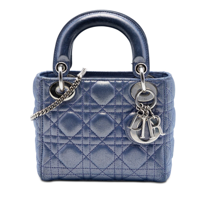 Dior Mini Iridescent Cuir d’agneau Cannage Lady Dior