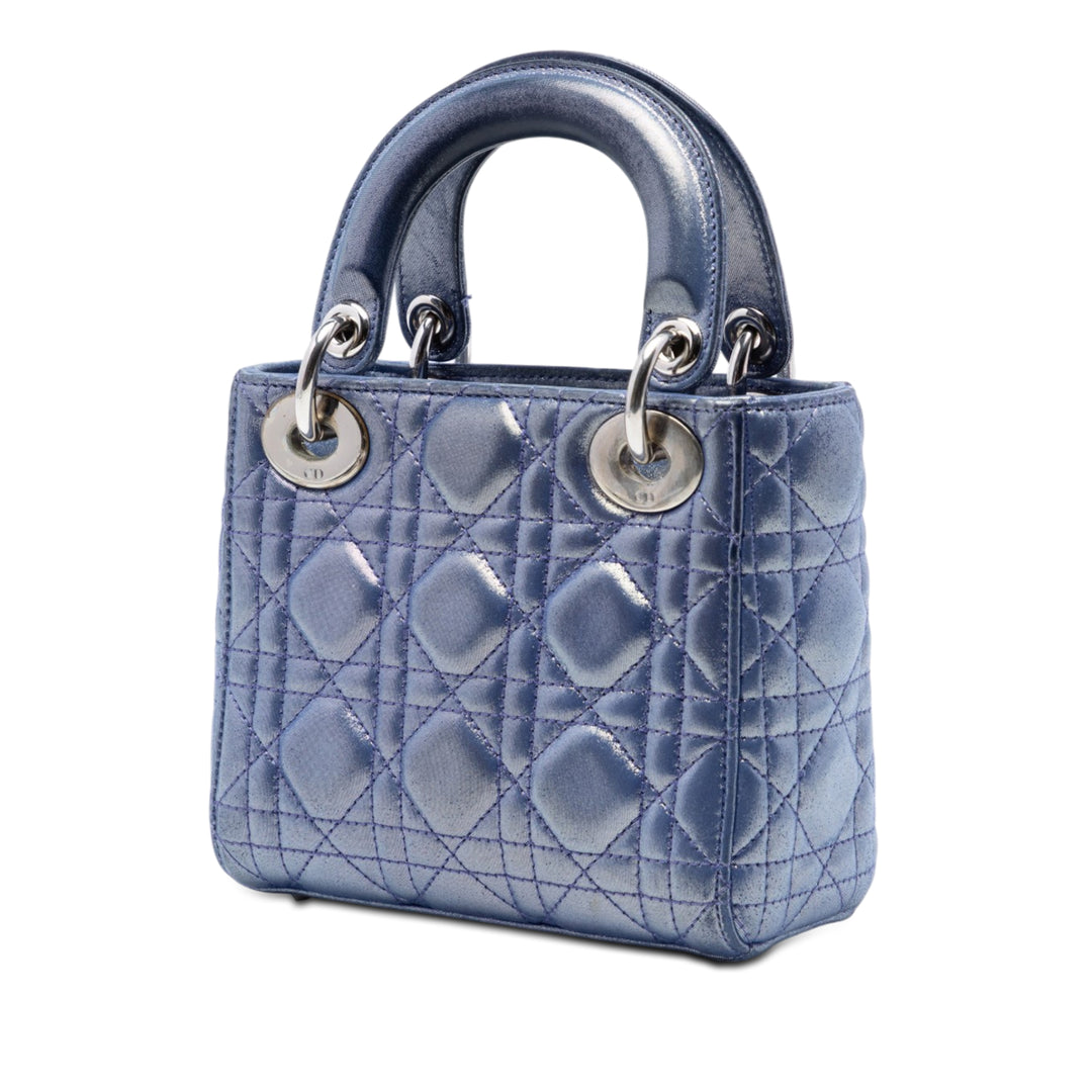 Dior Mini Iridescent Cuir d’agneau Cannage Lady Dior