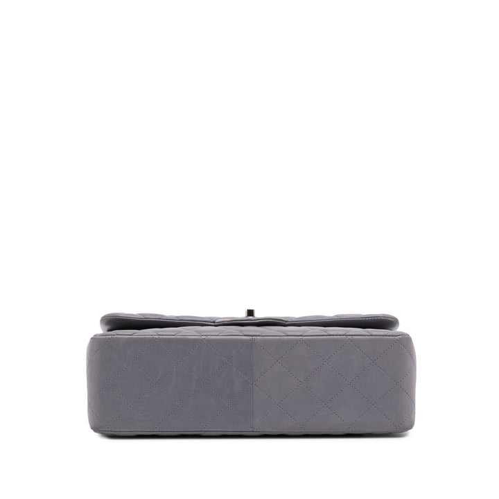 Jumbo Classic Lambskin Double Flap Purple - Gaby Paris
