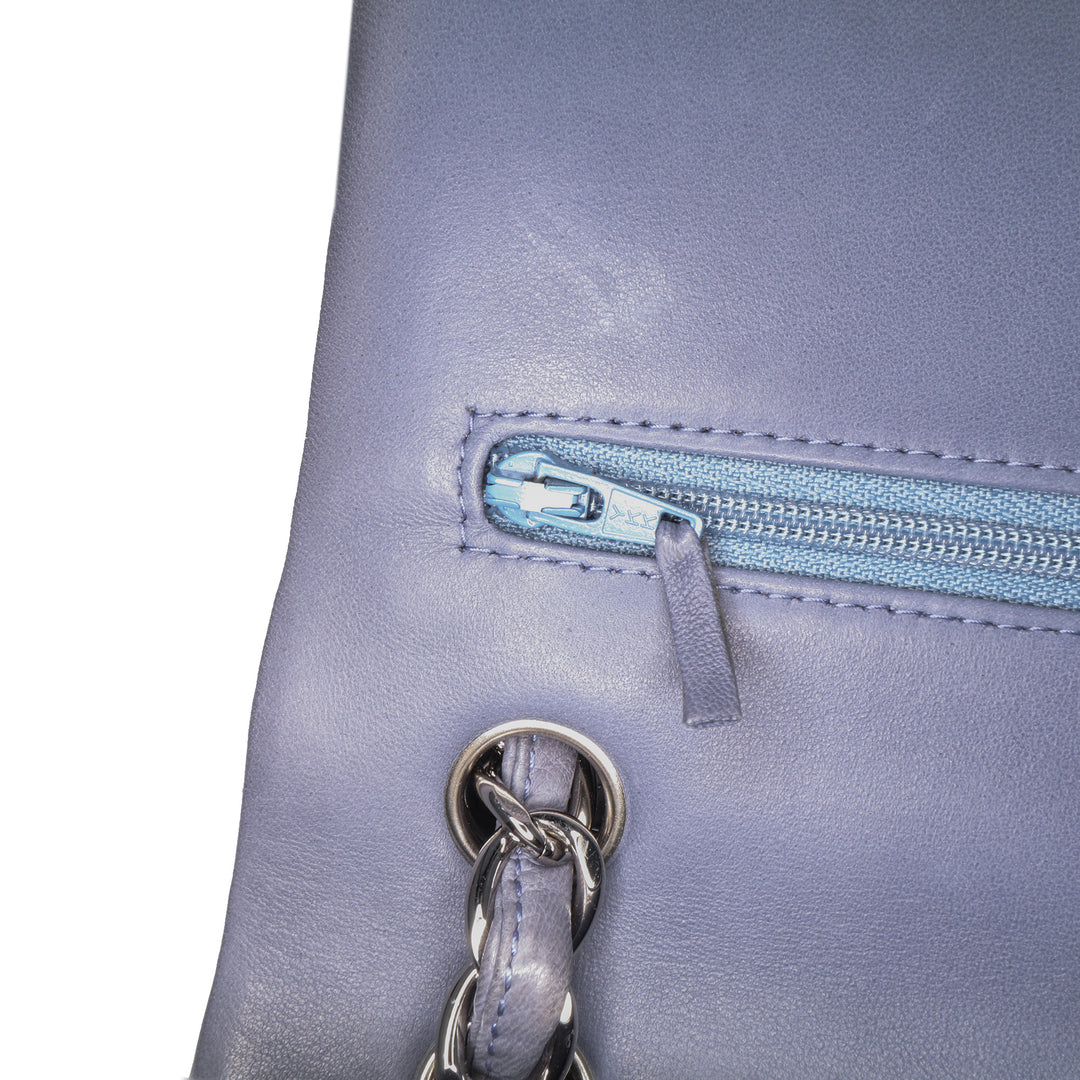 Jumbo Classic Lambskin Double Flap Purple - Gaby Paris