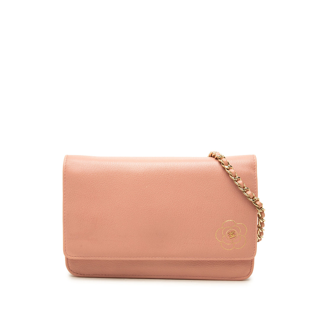 Chanel Sac bandoulière CC Camellia Wallet on Chain Cuir de veau Rose – vue principale – GABY PARIS