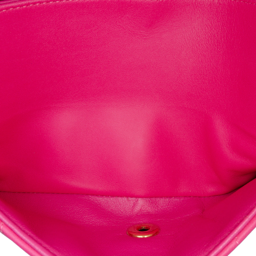 Medium Classic Chevron Lambskin Double Flap Pink - Gaby Paris