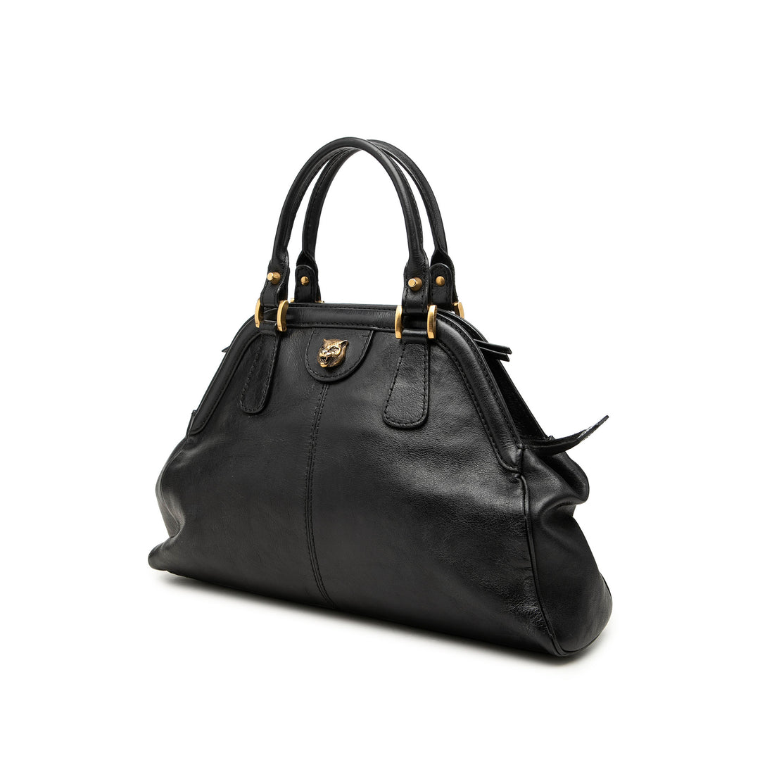 Gucci Rebelle Sac Moyen Cuir de veau Noir – vue 2 – GABY PARIS