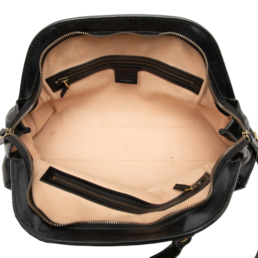Gucci Rebelle Sac Moyen Cuir de veau Noir – vue 4 – GABY PARIS