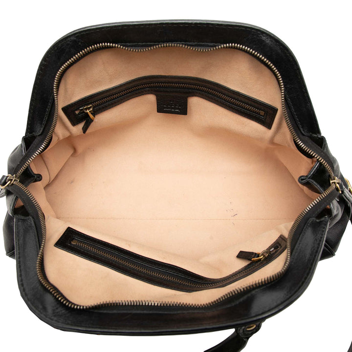 Gucci Rebelle Sac Moyen Cuir de veau Noir – vue 4 – GABY PARIS