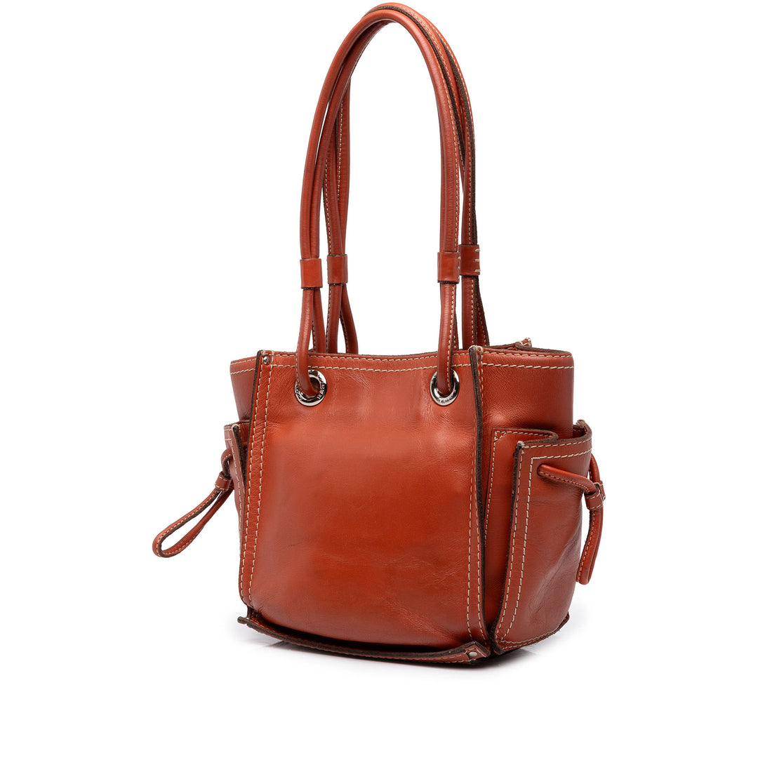 LOEWE Cabas perforé Anagram Punching Orange – vue 2 – GABY PARIS