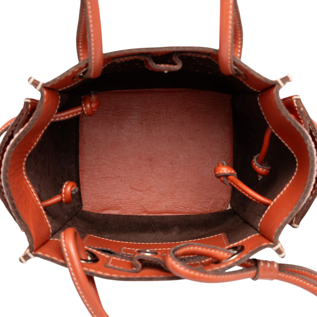 LOEWE Cabas perforé Anagram Punching Orange – vue 4 – GABY PARIS