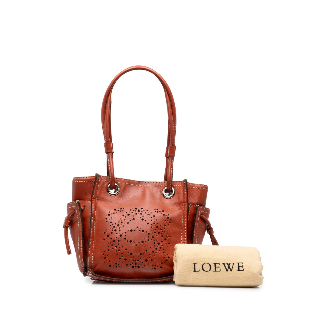 LOEWE Cabas perforé Anagram Punching Orange – vue 7 – GABY PARIS