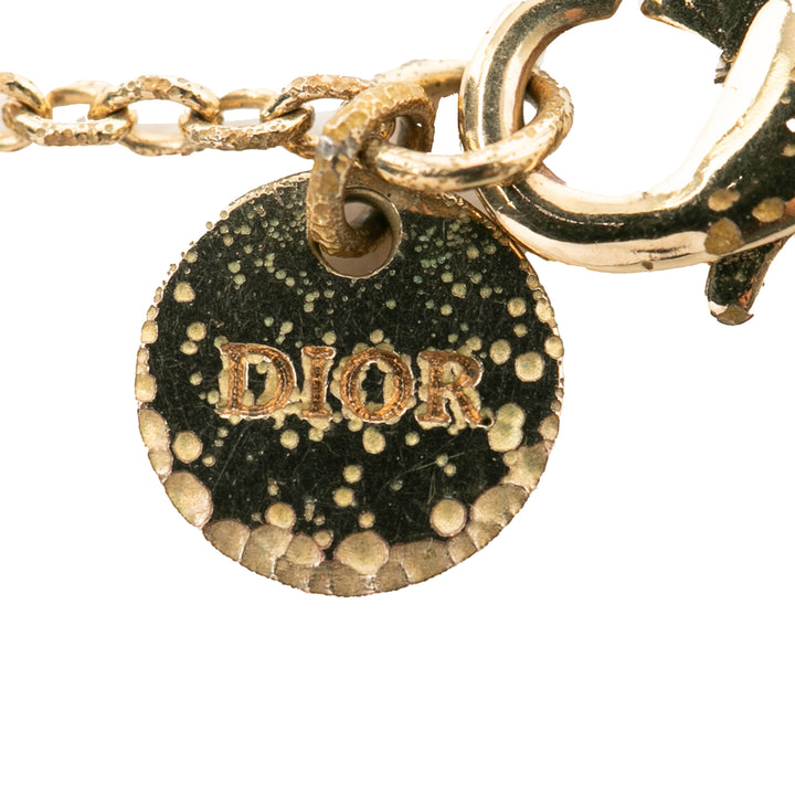 Dior plaqué Strass CD Logo Pendant Collier