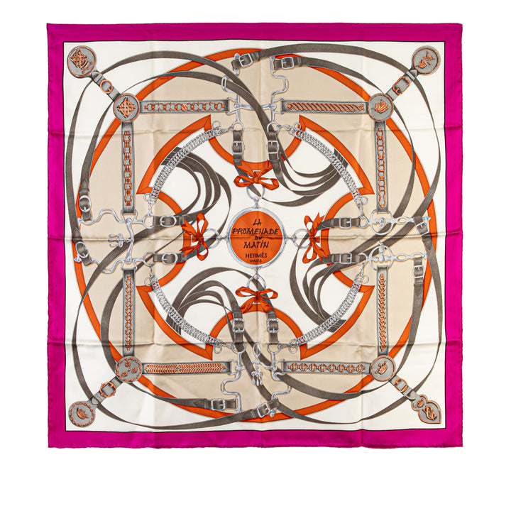 Hermès La Promenade Du Matin Silk Scarf Purple - GABY PARIS