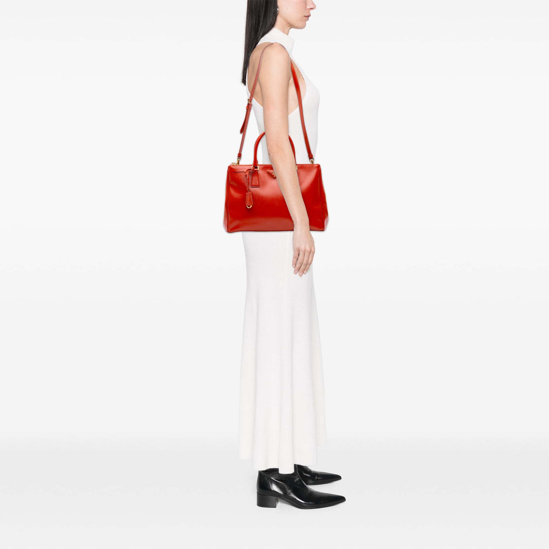 Prada Medium Saffiano Vernice Galleria Double Zip Sac