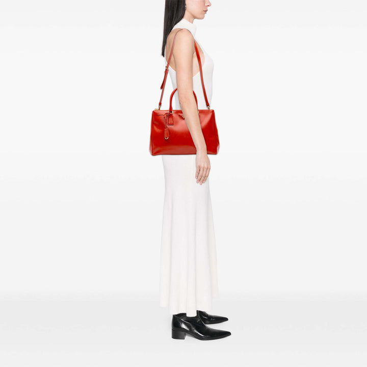 Prada Medium Saffiano Vernice Galleria Double Zip Sac