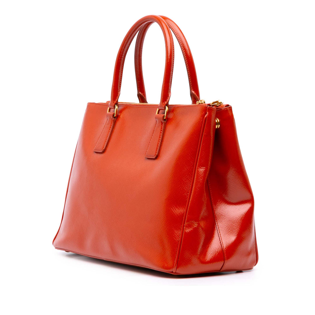 Prada Medium Saffiano Vernice Galleria Double Zip Sac