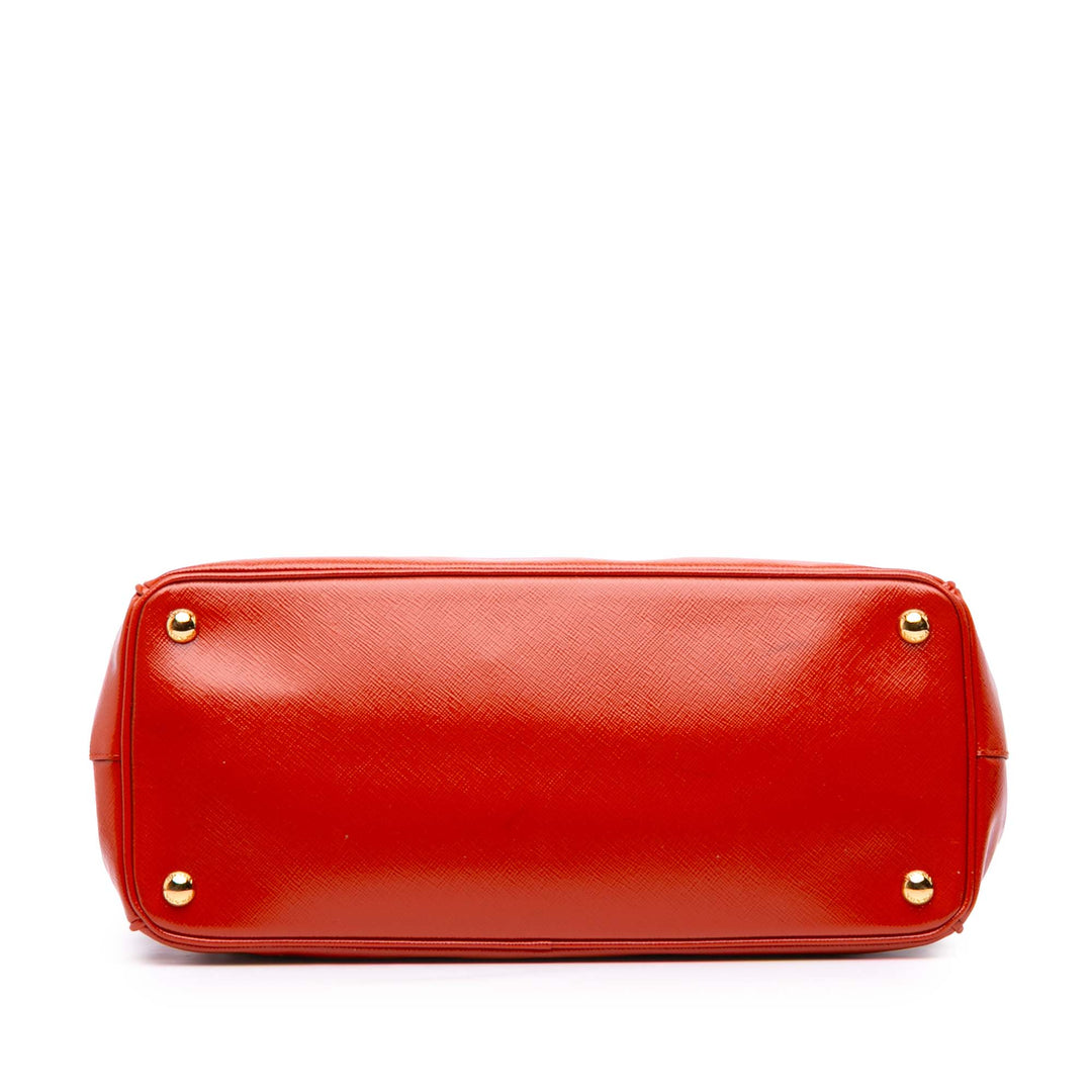 Prada Medium Saffiano Vernice Galleria Double Zip Sac