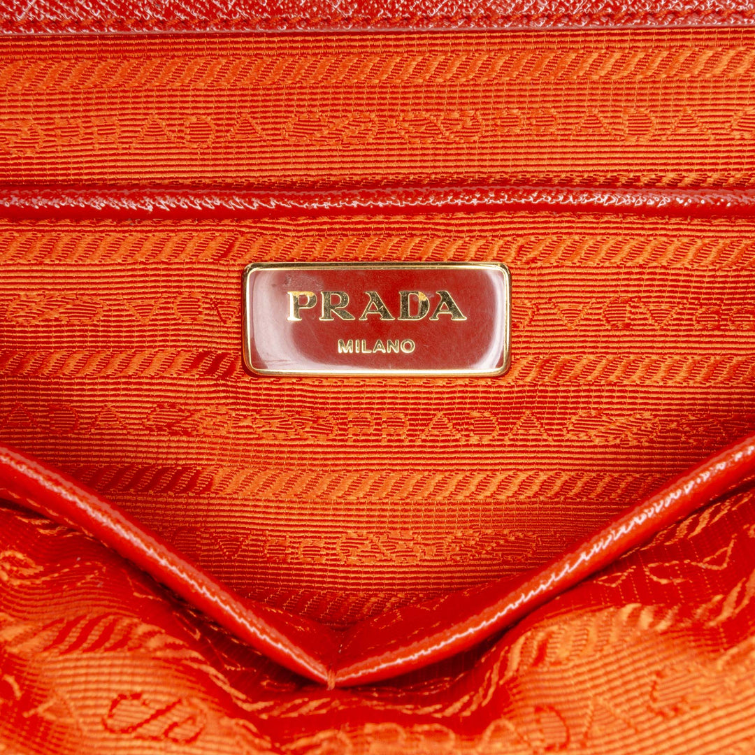 Prada Medium Saffiano Vernice Galleria Double Zip Sac