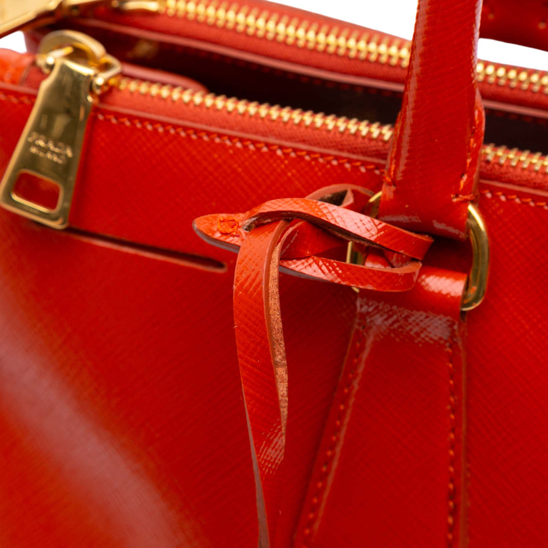 Prada Medium Saffiano Vernice Galleria Double Zip Sac