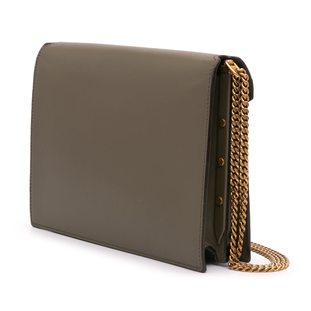 Saint Laurent Daim and Cuir de veau Monogram Cassandra Clasp Bag Marron – GABY PARIS Authentique