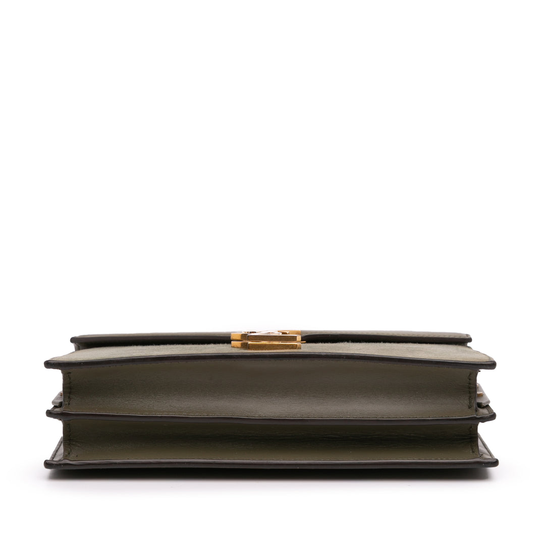 Saint Laurent Daim and Cuir de veau Monogram Cassandra Clasp Bag Marron – GABY PARIS Authentique